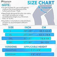 Vista 2 de Envoltura de compresión de muslos de talla grande para linfedema y alivio de la hinchazón, manga ajustable para el muslo para circulación