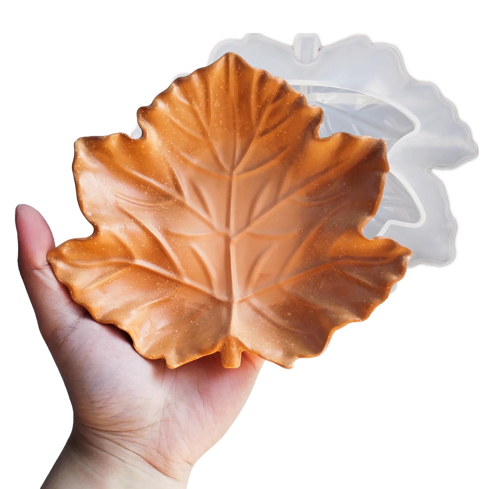 Wehous Maple Leaf Tray Mold, Tray Silicone Molds for Epoxy Resin, 3D Leaf Jewelry Plate Container Trinket Dish Storage Molds DIY Unique Resin Concrete Plaster Casting Clay Art Craft Home Decor