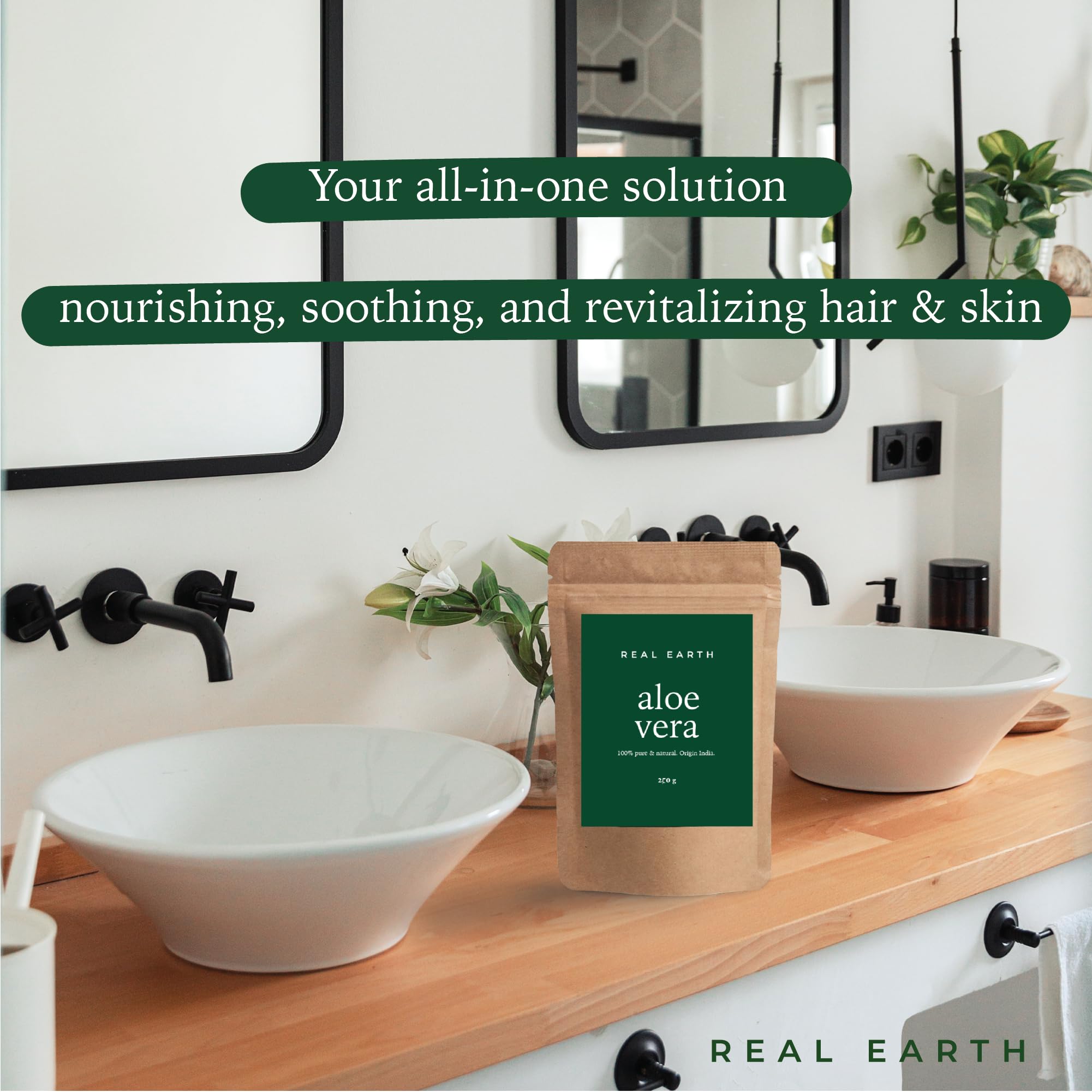 Real Earth Aloe Vera Pulver 250 g, 100 % natrlich und organisch fr Haar  und Haut, Aloe Vera Gel, Haarpflege : Amazon.de: Drogerie & Krperpflege
