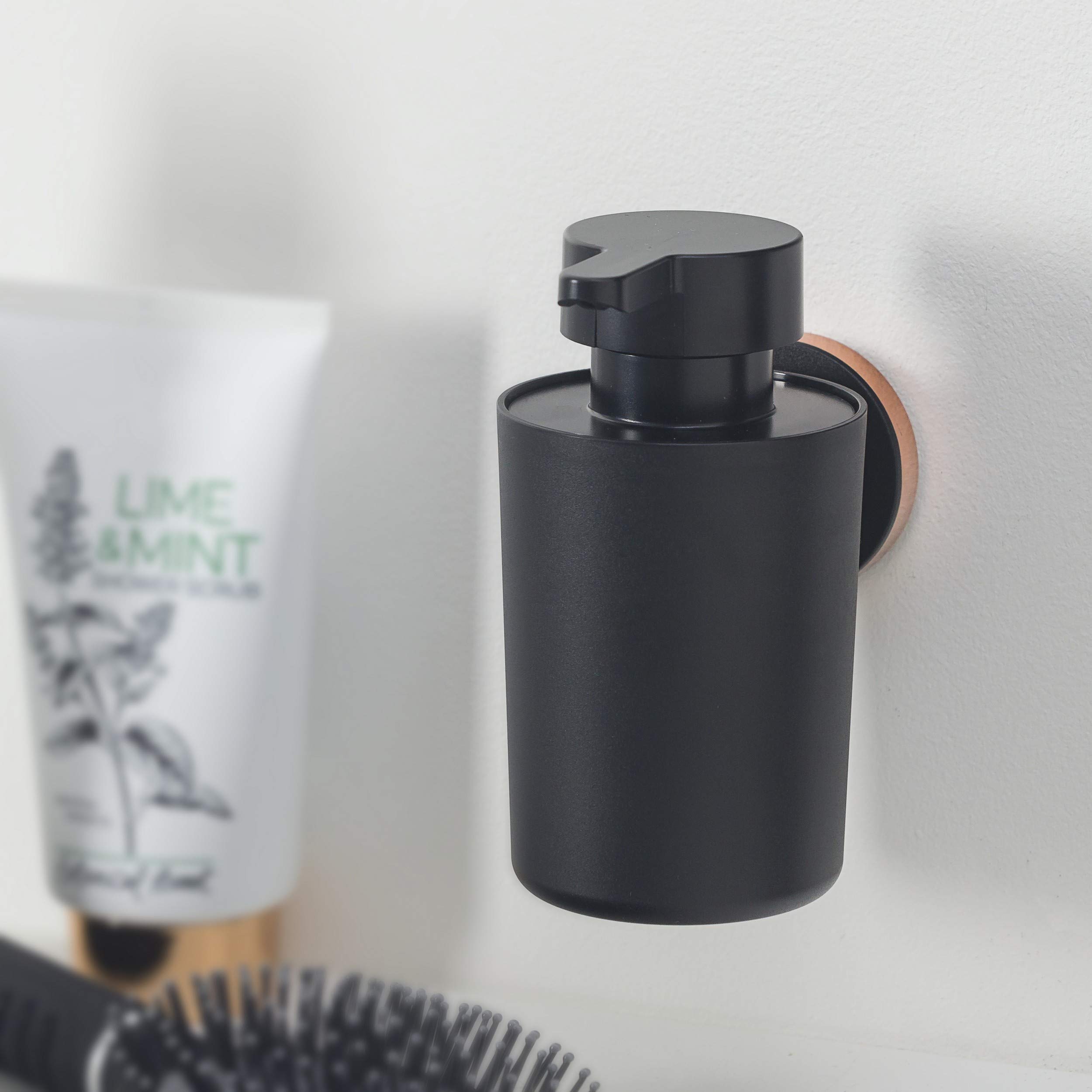 TIGER Urban Dispenser per Sapone Liquido, Acciaio Inox, ABS, Nero, 6.8X 12.3 x10.5 cm