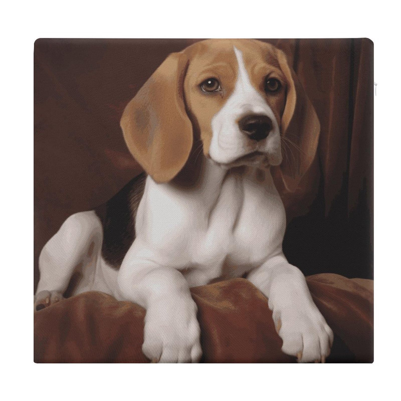 JTREHY Ovely Pet Dog Beagle Square Seat Cushion Non-Skid Memory Foam Chair Pad Comfort Meditation Floor Pillow Breathable Square Seat Cushions with Zipper Removable Machine-Washable