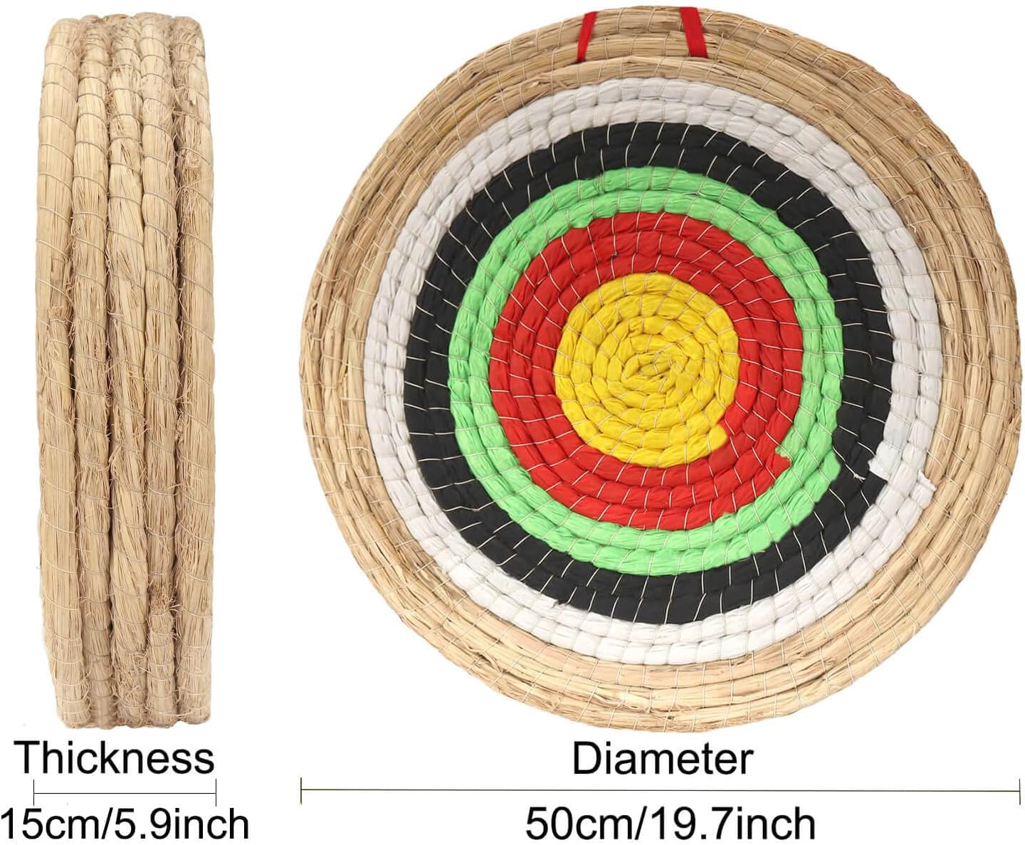 Dostyle Archery Targets Traditional Solid Straw Round Archery Target Shooting Bow Coloured Rope Target Face Three Layer for Shooting Practice