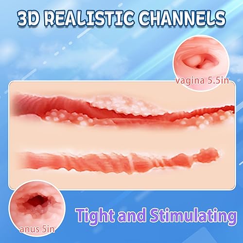 Miniatura 10 de Mini muñeca sexual masculina, masturbador masculino, mini vagina de bolsillo, muñecas sexuales embarazadas con canales de culo realistas 3D duales,