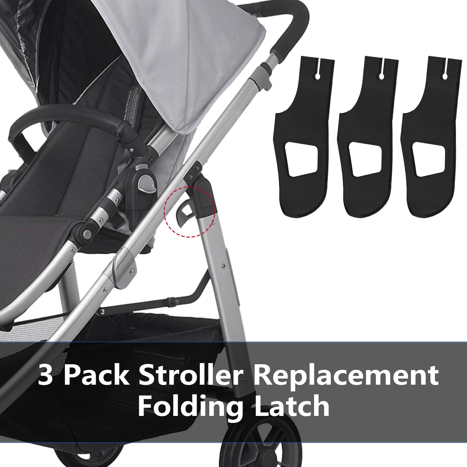 3 Pack Compatible with Uppababy Cruz Stroller Replacement Folding Latch | Stroller Latch Repair Part
