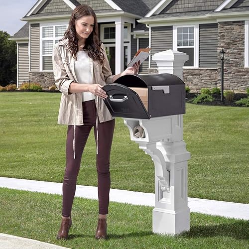 Miniatura 2 de Step2 Atherton Poste de Correo, Buzón No Incluido, Resistente a la Intemperie, Poste Grande para Buzón de Exterior, Hecho de Plástico Duradero