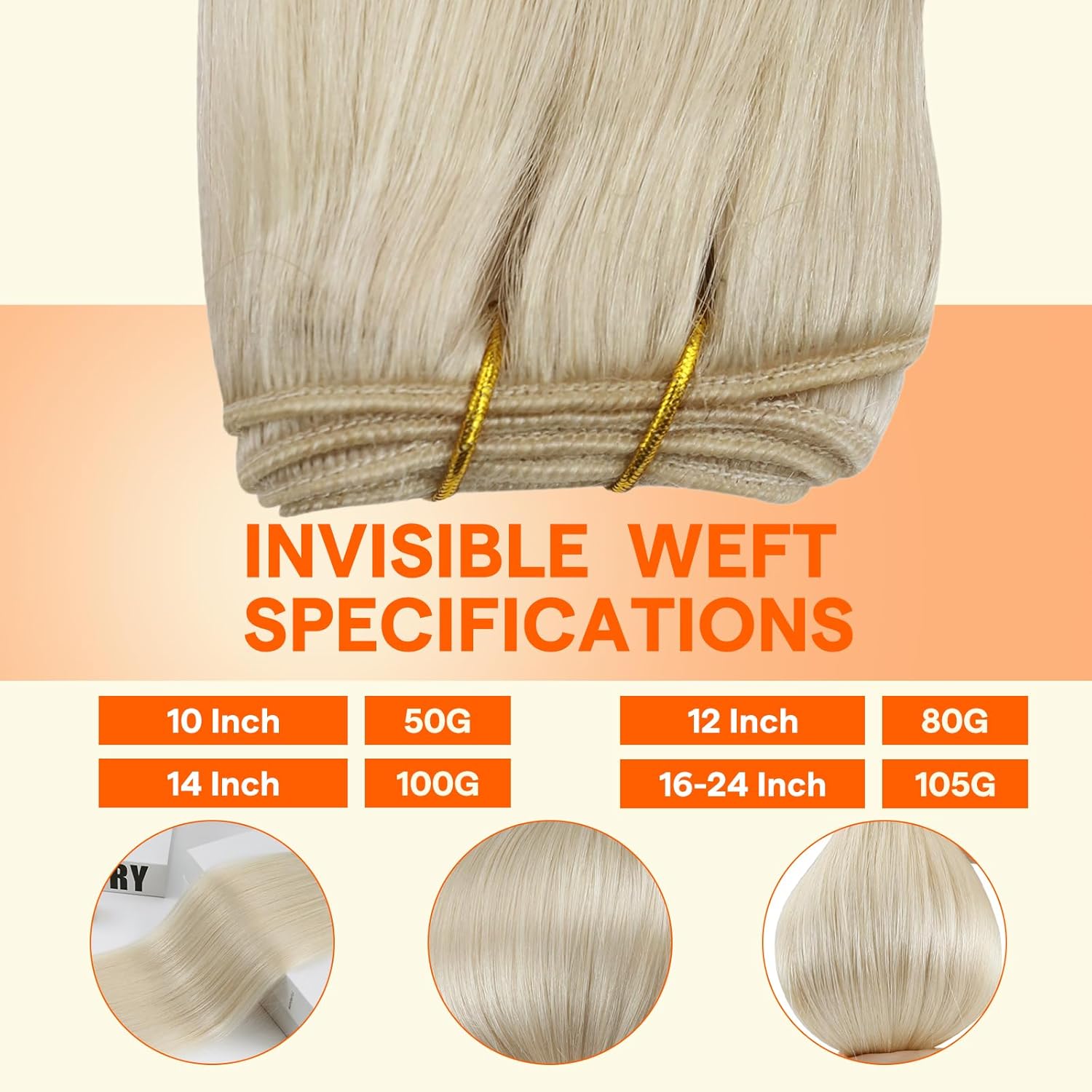 Full Shine Weft Hair Extensions Human Hair Color Platinum Blonde Human Hair Invisible Sew In Hair Extensions Double Weft Extensions Blonde Straight Hair Weft Sew Ins 105G 22 Inch