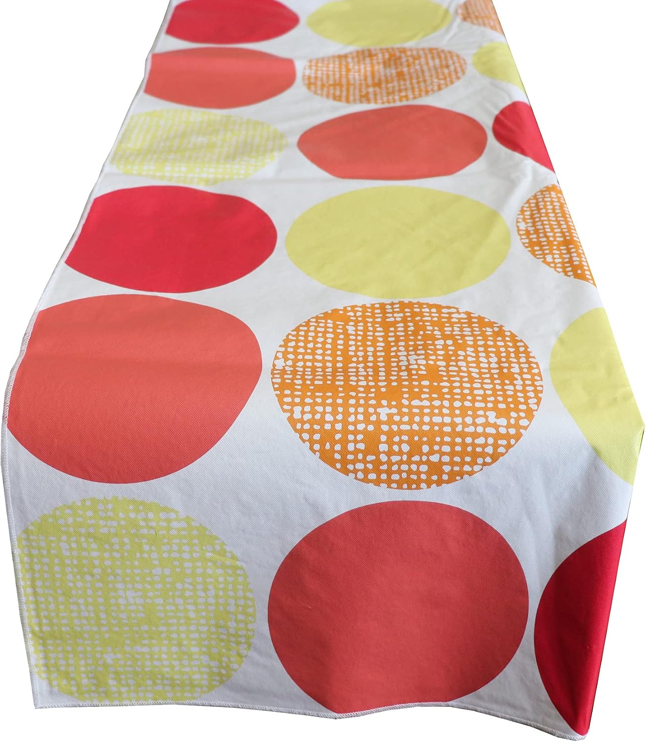 Zen Creative Designs Plastic Table Runner/PVC Material with Nonslip Flannel Backing Easy Wipe and Clean (12" by 144", Fruit Slices)
