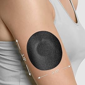 HONYOU 25Pack Libre 2 Plus Sensor Covers & Lingo CGM Patches Waterproof Freestyle Bandage Without Hole Flexible Adhesive Patch Compatible for Libre 1/2/3/Plus & Enlite Guardian, Black