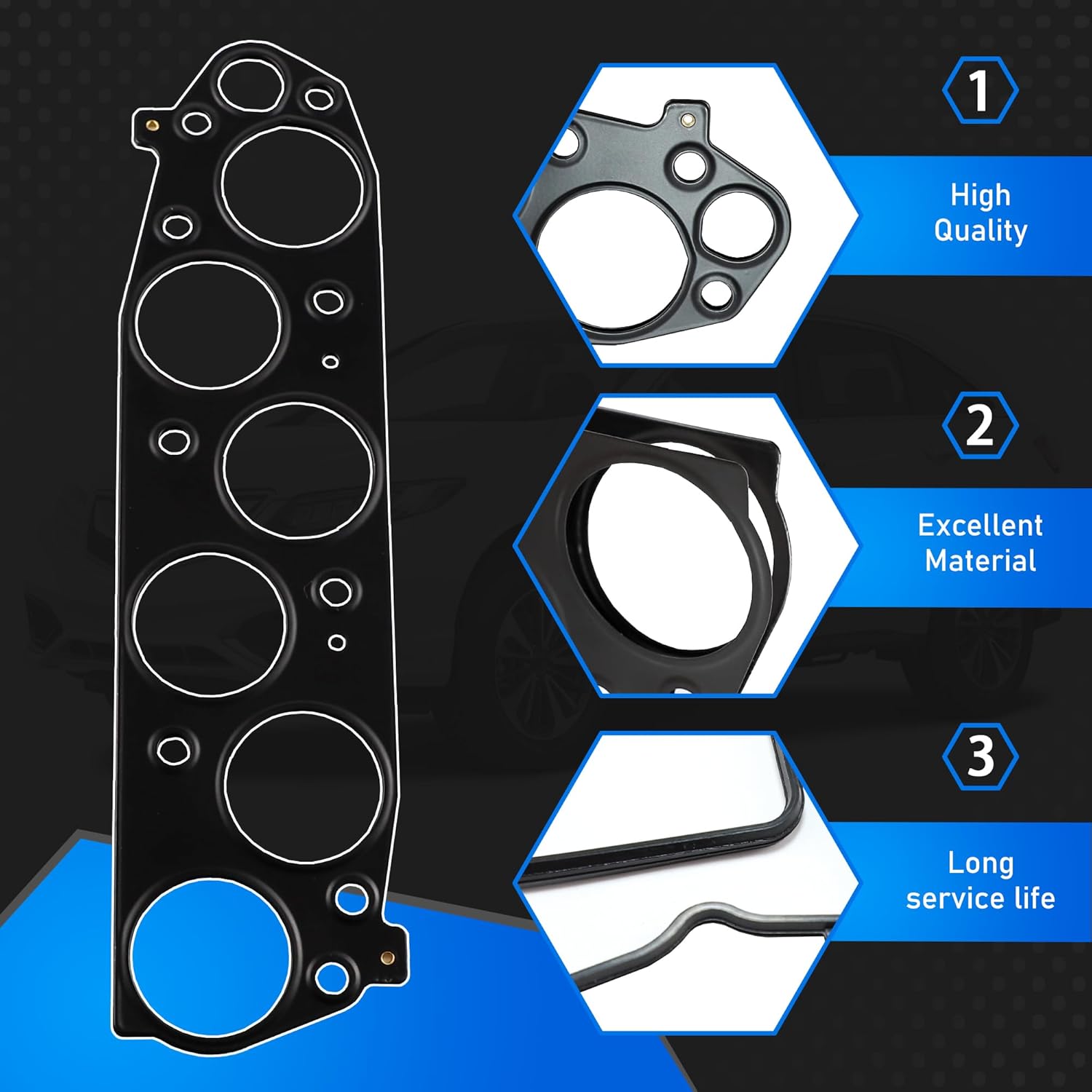 Fuel Injection Plenum Gasket Set Compatible with 2010-2020 Acura ZDX TSX RDX MDX RL TL 2010 2011 Honda Accord Crosstour Replaces MS96409-3