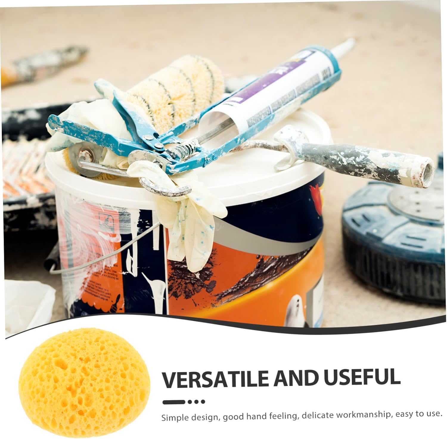 Textured Sponge Wall Sticker Round Damp Clean Duster Sponge Ceiling Texture Home Decor Repairing Tool Painting
