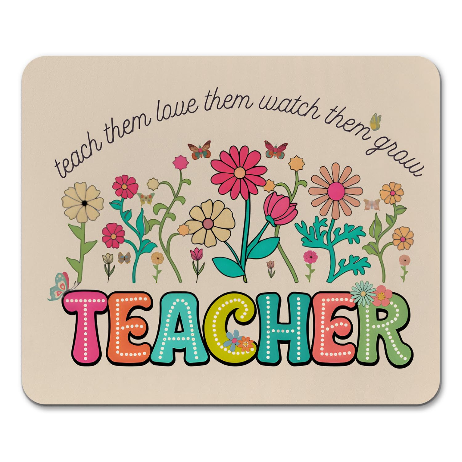 FLVGE Teacher Appreciation Gifts - Floral Square Mouse Pads for Office Working, 9.57.9 in
