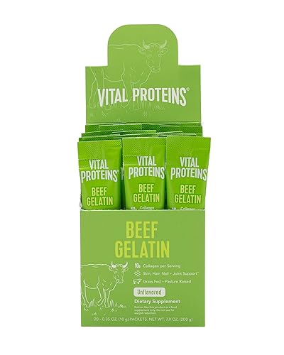 Vital Proteínas, proteína, pasture-raised, zacate de colágeno, non-gmo, carne de vacuno Gelatin Stick paquetes (10g) (Caja de 20)