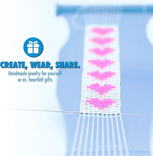 Miniatura 6 de Beadalon Jewel Loom - Telar de tejido de joyería de 2.75 x 10.5 pulgadas para pulseras, puños y patrones de cuentas