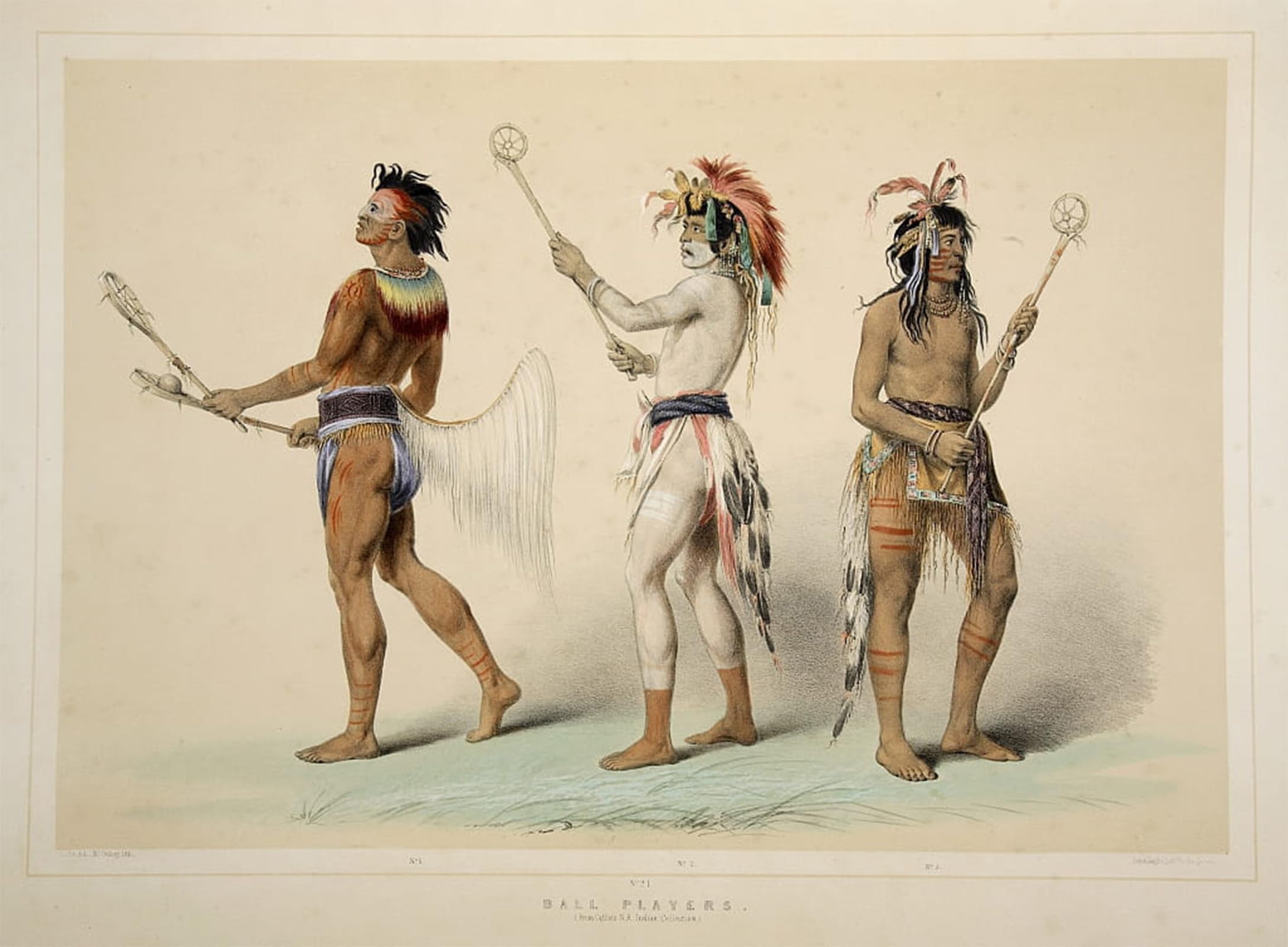 SERENDIPITP Vintage Wall Art Canvas Nordic Poster Canvas Print Picture Ball Players Pub by George Catlin Wall Art Poster for Home Decor 60x90cm