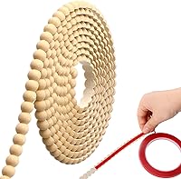 Leinuosen Flexible Peel & Stick Wood Molding Trim 10ft/12mm - Decorative Pearl Bead for Walls, Mirrors, Backsplash, Cabinets