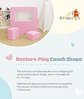Vista 7 de Modular Kids Sofa,Toddler Couch Foam Armchair for Kids, Children Convertible Plush Sofa Play Set,Fold Out SofaBed(Pink)