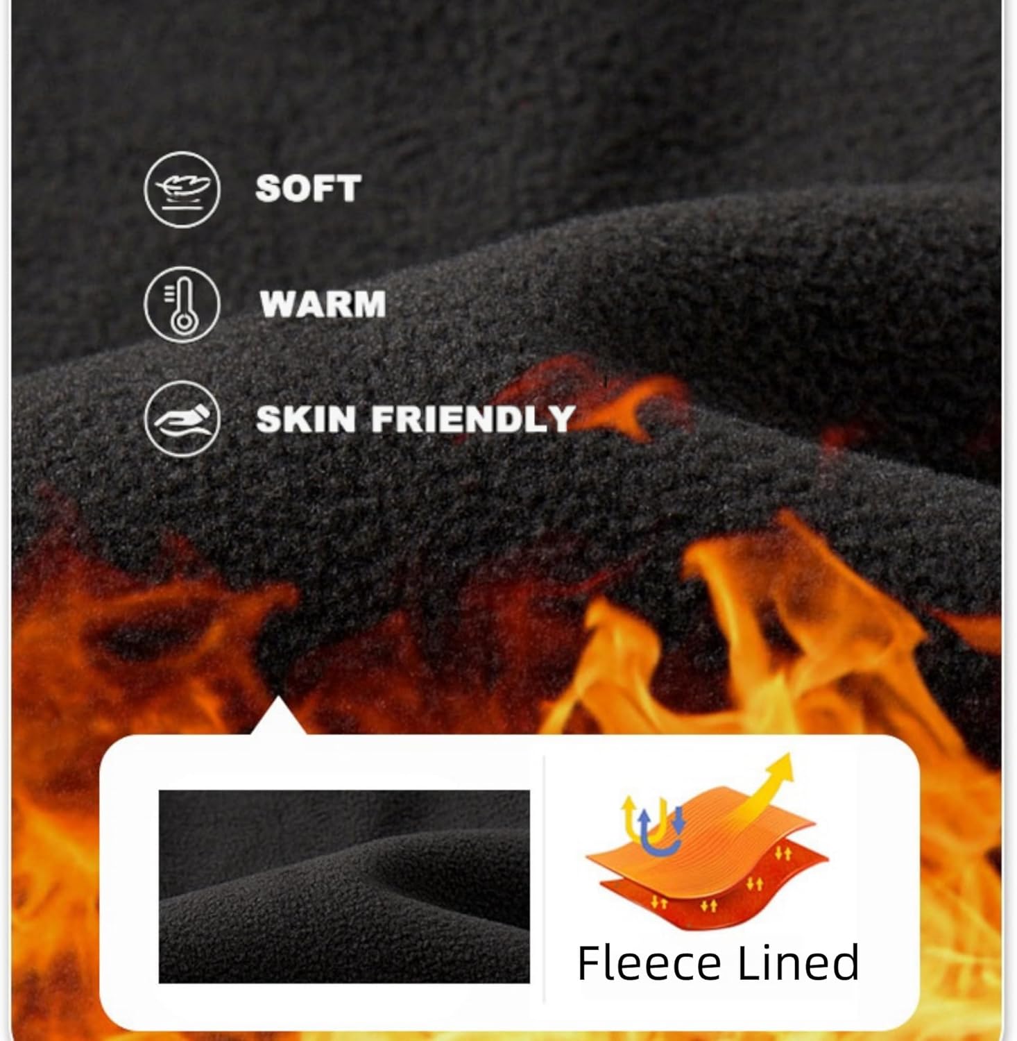 Men's Hooded Softshell Jacket Lightweight Windbreaker Warm Fleece Lined Water Resistant Winter Outdoor Hiking Coat