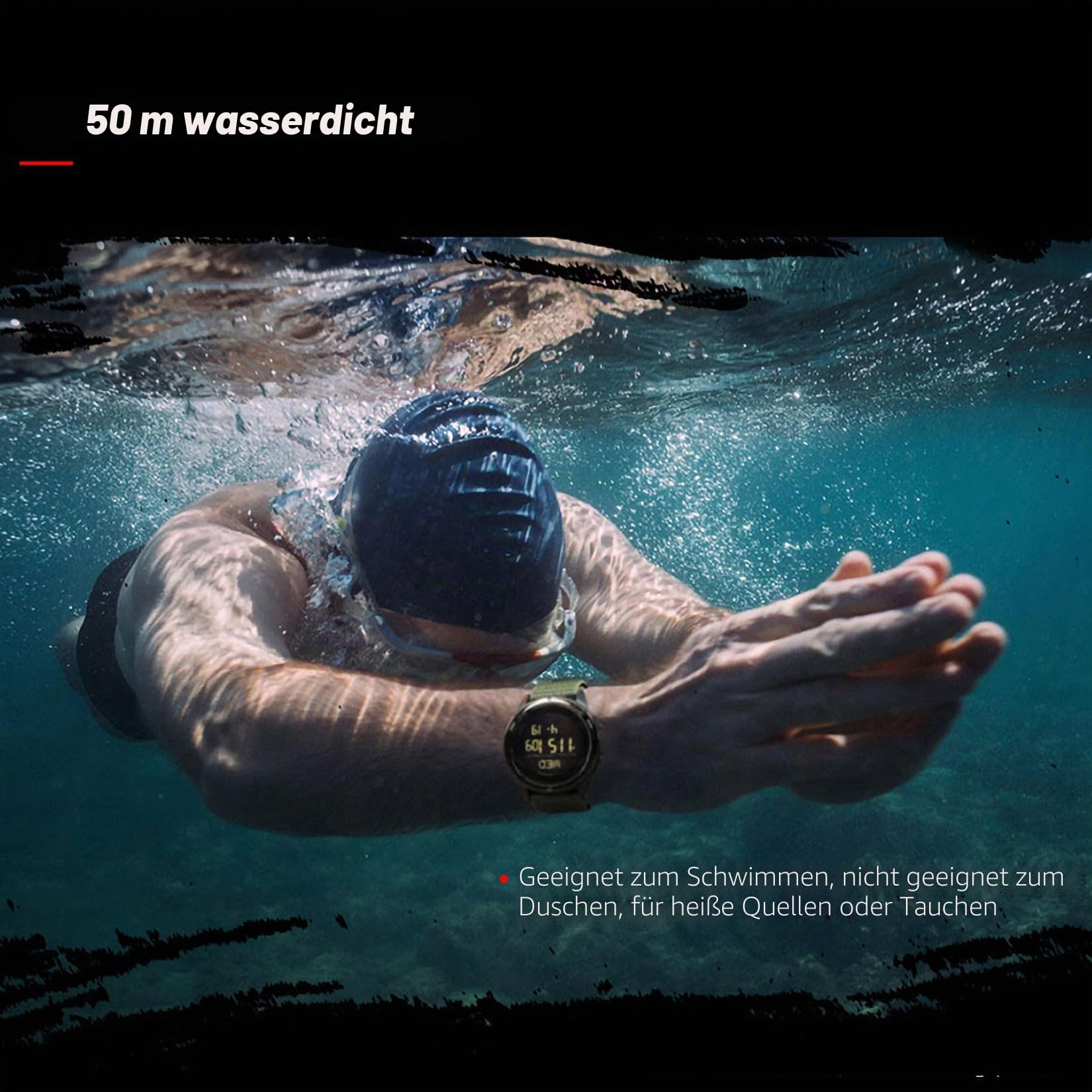 DIDITIME Taktische Uhren für Männer, Militärische Uhren für Männer, Wasserdicht 164FT, Fitness Uhr, Herren Digital Uhren mit Kompass, Metronom, Schrittzähler, Leichte Atmungsaktive Nylon Uhr