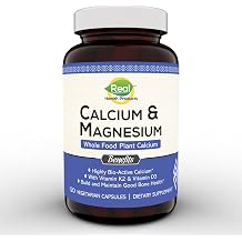 Plant Calcium & Magnesium Supplement with Boron, Vitamin D3 & K2 MK-7 - Optimal Calcium-Magnesium Ratio for Bone Strength and Health, Vegan, Non-GMO, Allergen-Free, 120 Capsules
