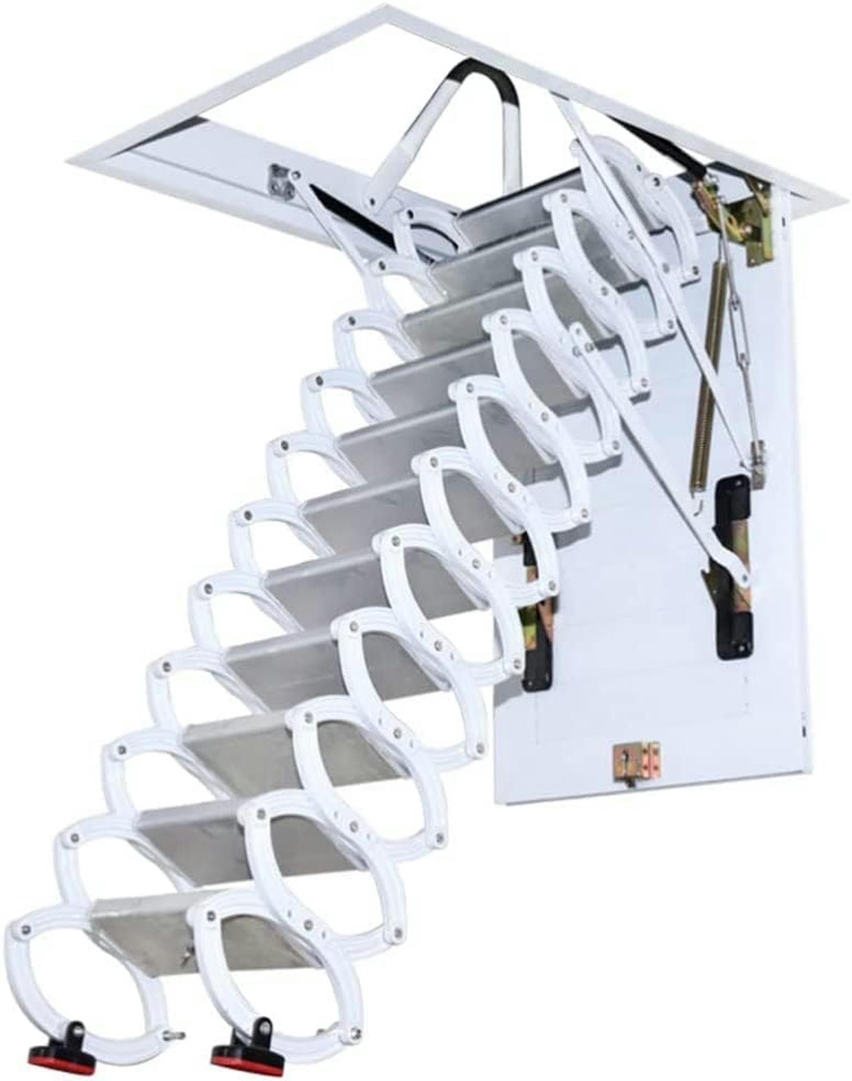 Portable Loft Ladder Wall Mounted Loft Ladder Foldable Attic Stairs Universal Pull Down Attic Ladder For Home Non-slip Telescoping Ladder solid stable*1pc