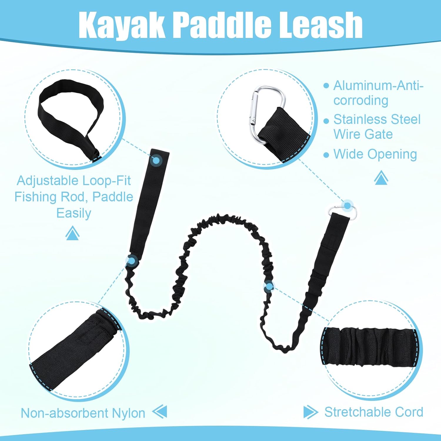 2 Pack Floating Sup Paddle with 2 Leashes, 3-piece Adjustable Aluminum Stand up Paddle Board Paddles (65"-81"), Durable Nylon Blade for Surfing, Floating & Water Sports