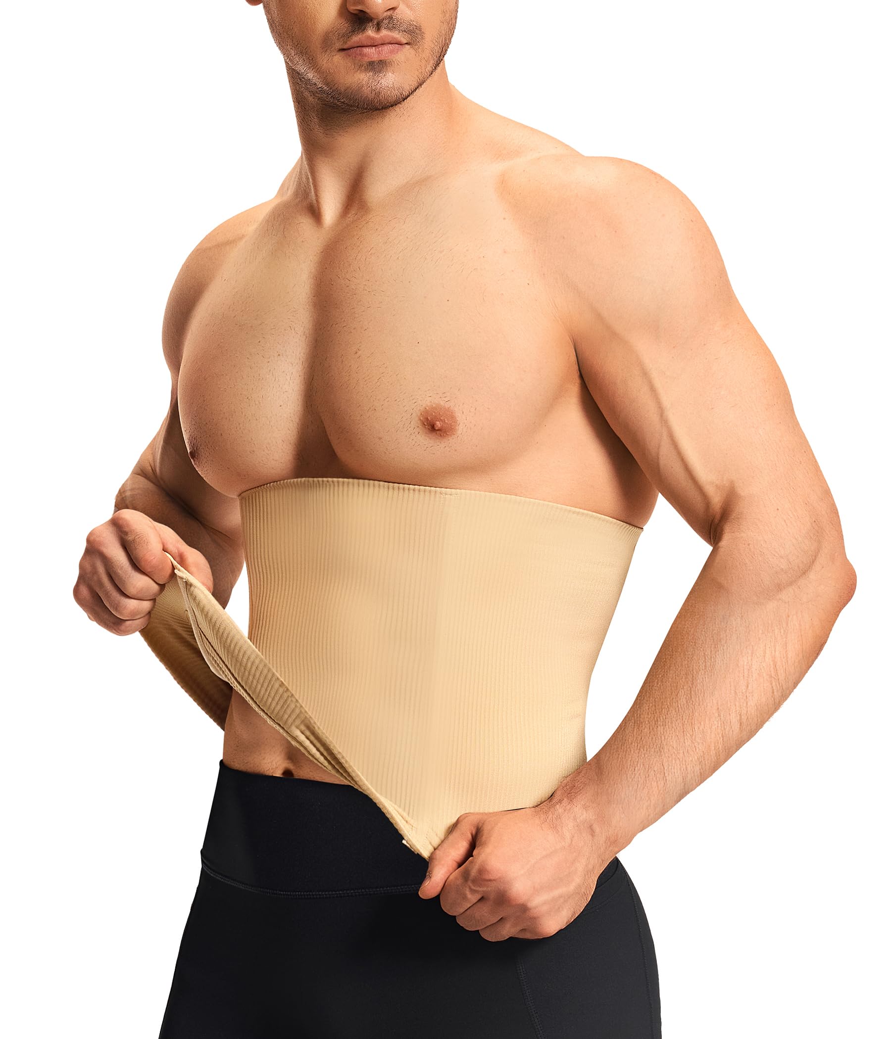 Nebility Slank shirt voor heren, afslankgordel, compressie, mouwloos, slank, bodyshaper, Wit, L