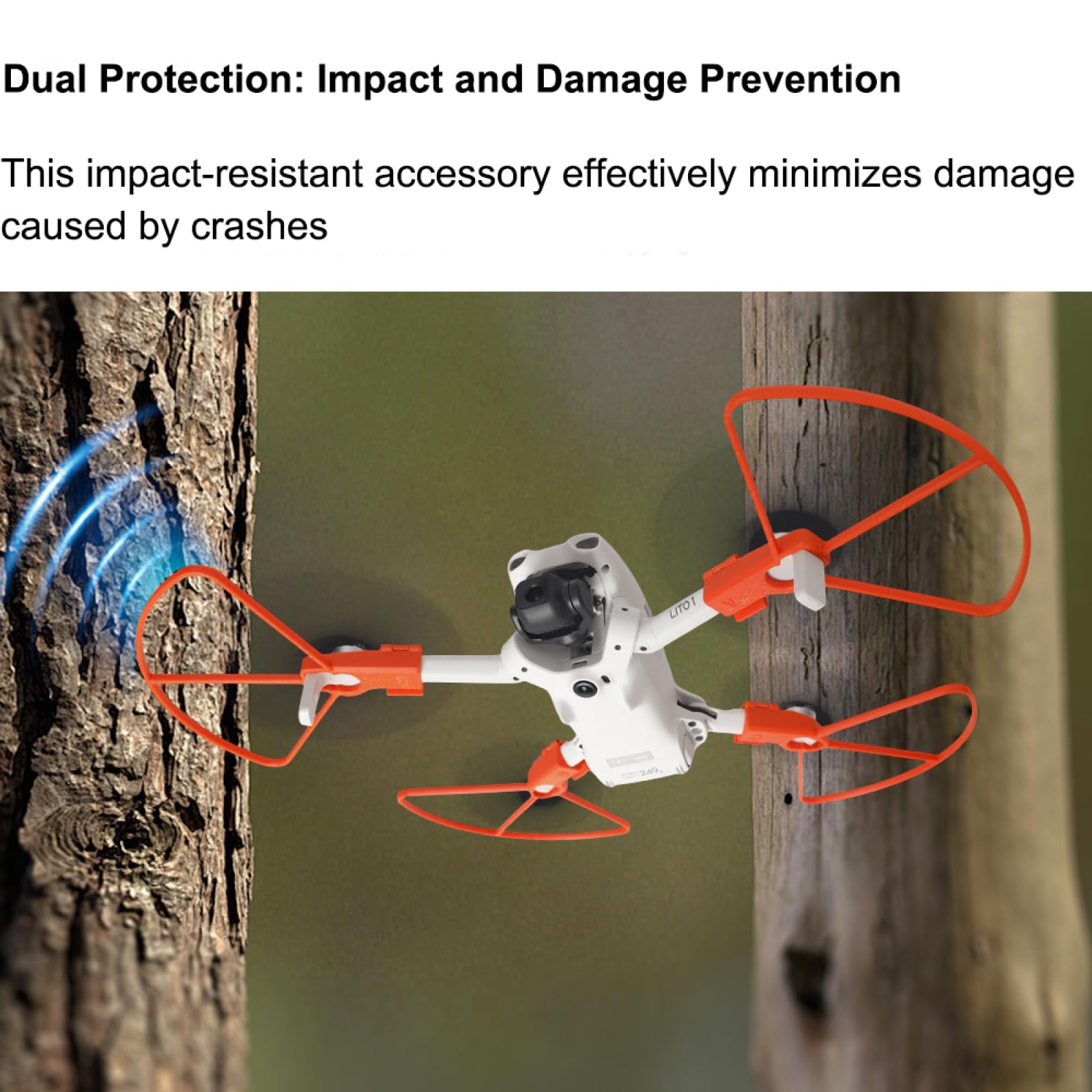 Dla DJI Lito X1 Lekkie pierścienie na śmigła, osłona ochronna, odporna na zarysowania i uderzenia, przenośna osłona ostrza Drone LITO 1/LITO X1 (pomarańczowy)