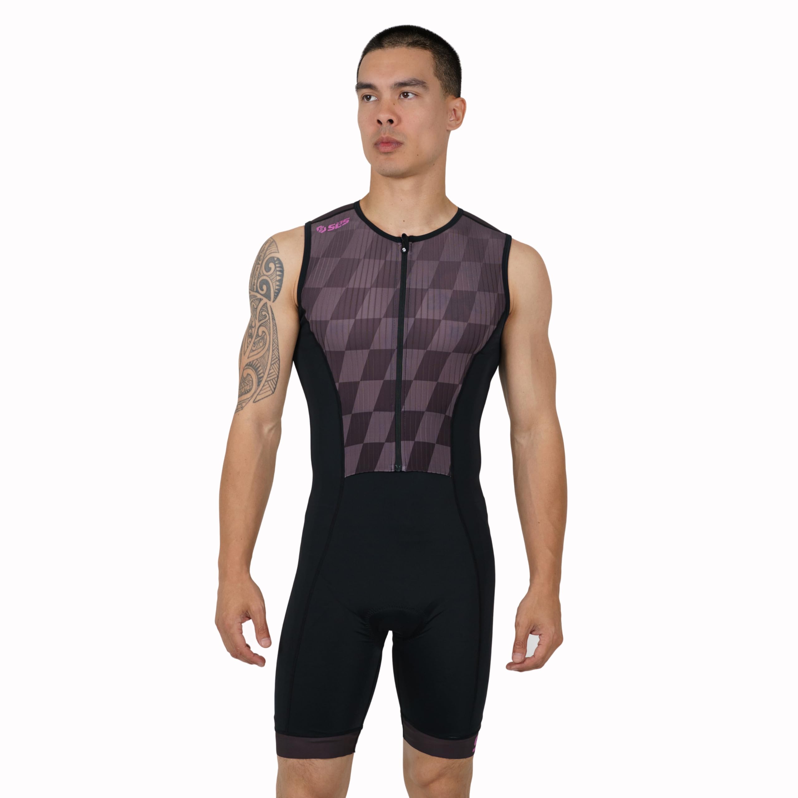 SLS3 Costumes de triathlon Elite sans manches pour homme – Triathlon Triathlon – Chamois italien, poches intérieures et arrière