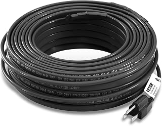 VEVOR Self-Regulating Pipe Heating Cable, 80-feet 5W/ft Heat Tape for Pipes, Roof Snow Melting De-Icing, Gutter and Pipe Freeze Protection, 120V