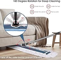 Vista 3 de Trapeador de polvo industrial comercial de 42 pulgadas con 2 almohadillas, fregona comercial para limpieza en seco y húmedo, mango de acero