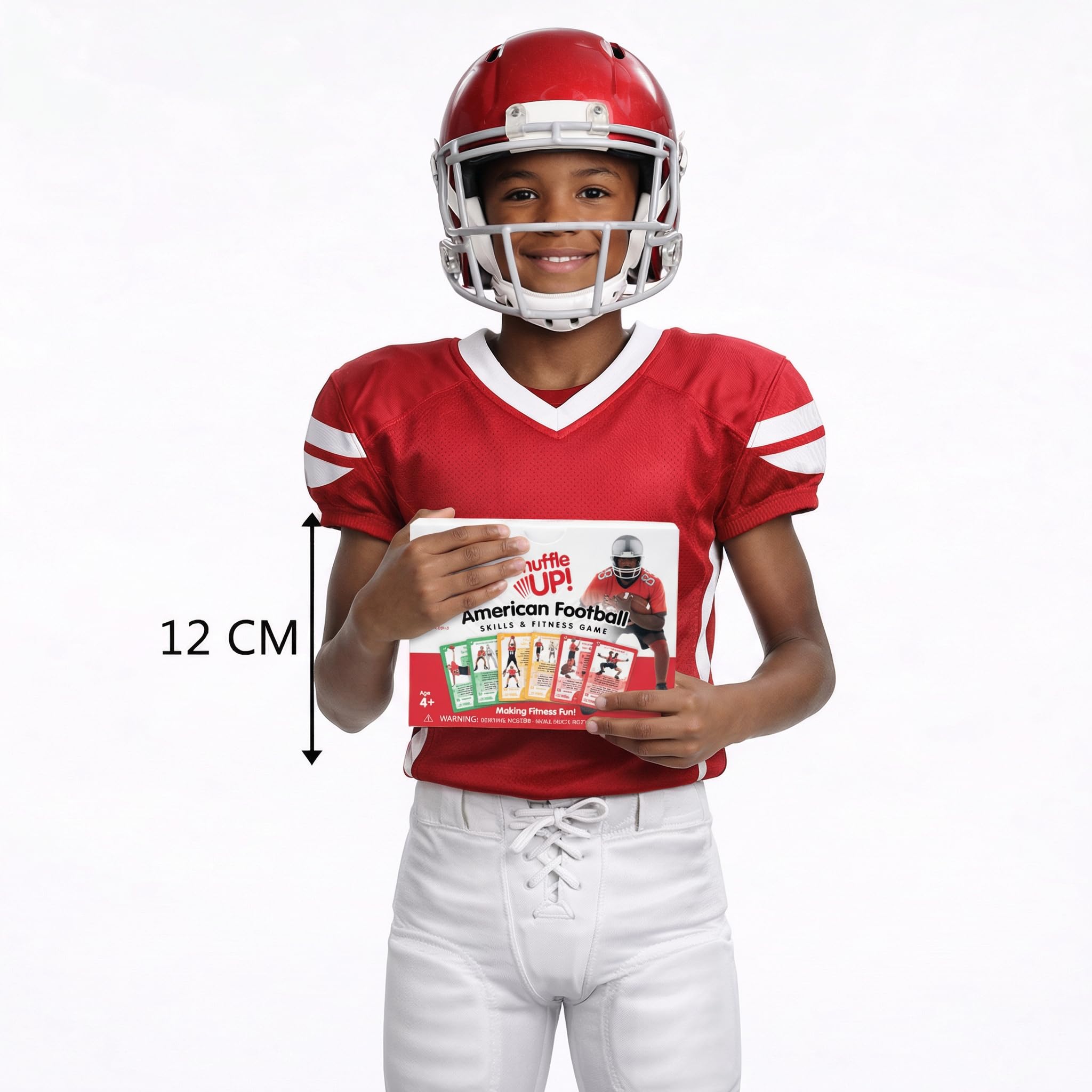 Shuffle Up American Football Kartenspiel – Gartenspiele für Kinder im Freien mit über 70 lustigen Fitness-Workout-Karten, American Football Geschenke für Jungen und Mädchen