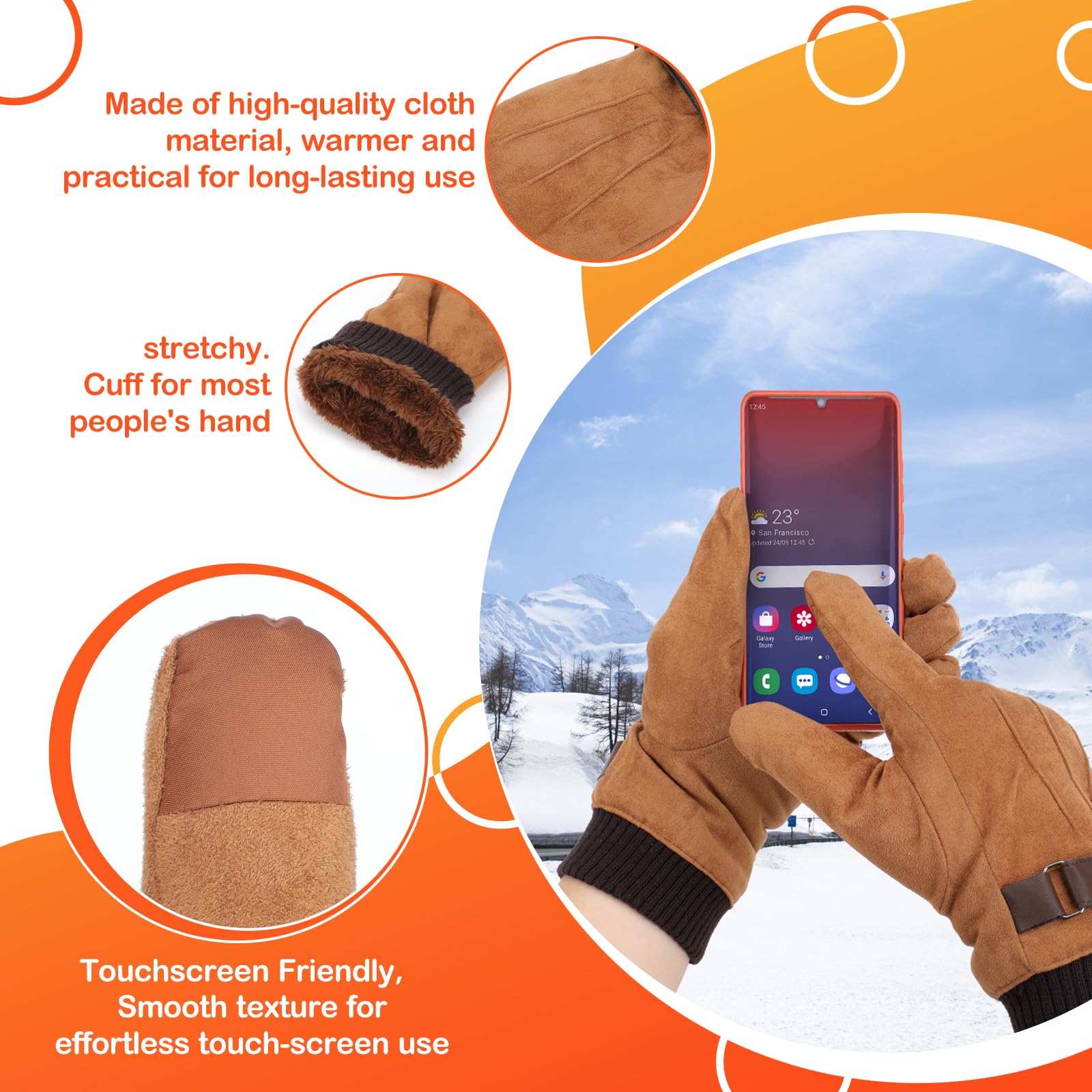 Gants Chauffants USB Geegear – 3 Niveaux De Chaleur, écran Tactile, Amovibles Et Lavables, Pour Homme Et Femme