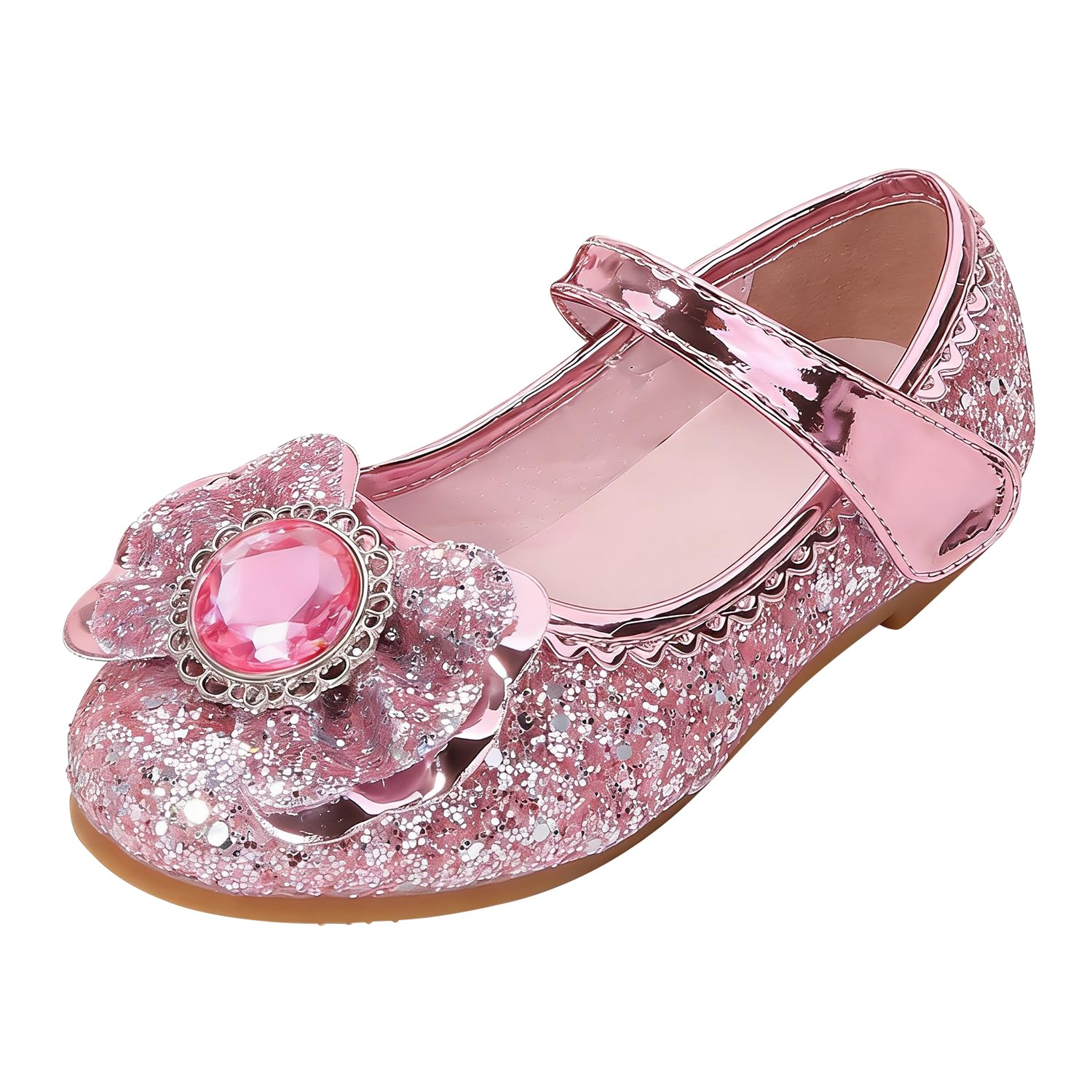FStory&Winyee Mädchen Prinzessin Schuhe Kinder ELSA Sandalen Partei Glitzer Kristall Schuhe Mädchen Kostüm Zubehör Karneval Verkleidung Party Aufführung Fasching Tanzball,