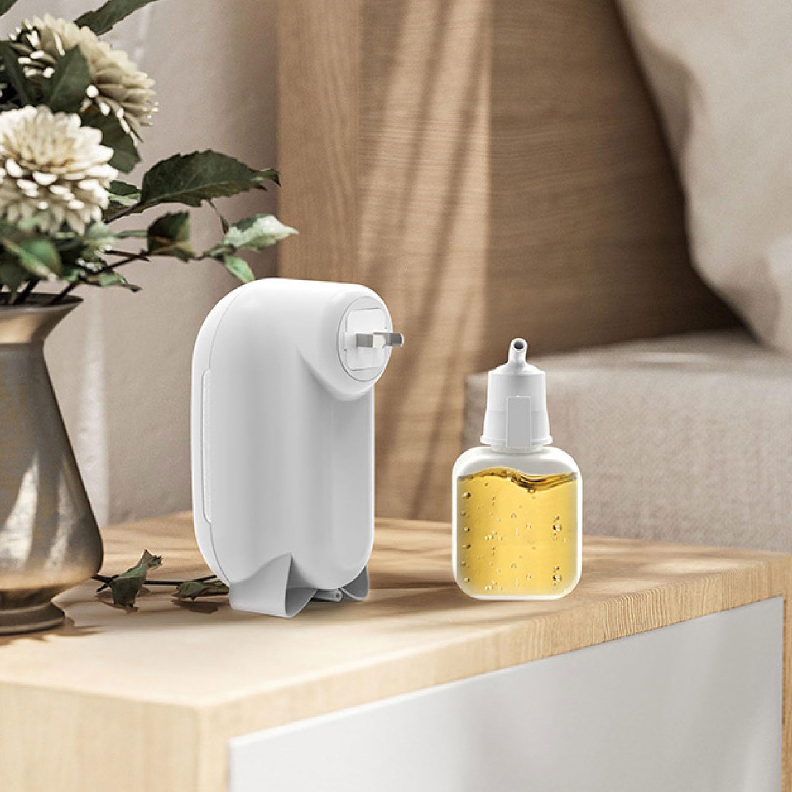 Cryfokt Difusor de Aromaterapia sin Agua Enchufable, Máquina de Aire Aromática Automática para Oficina en Casa, Difusor de Aceites Esenciales con Temporizador y Sensor de Cuerpo (Enchufe europeo 220V)