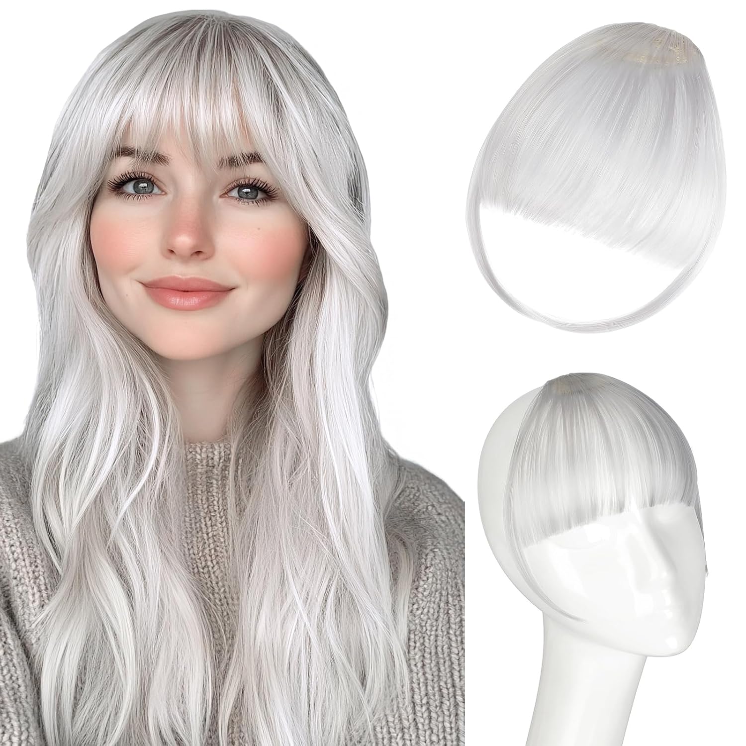FELENDY Bangs Hair Clip - Natural Straight Fringe Extensions