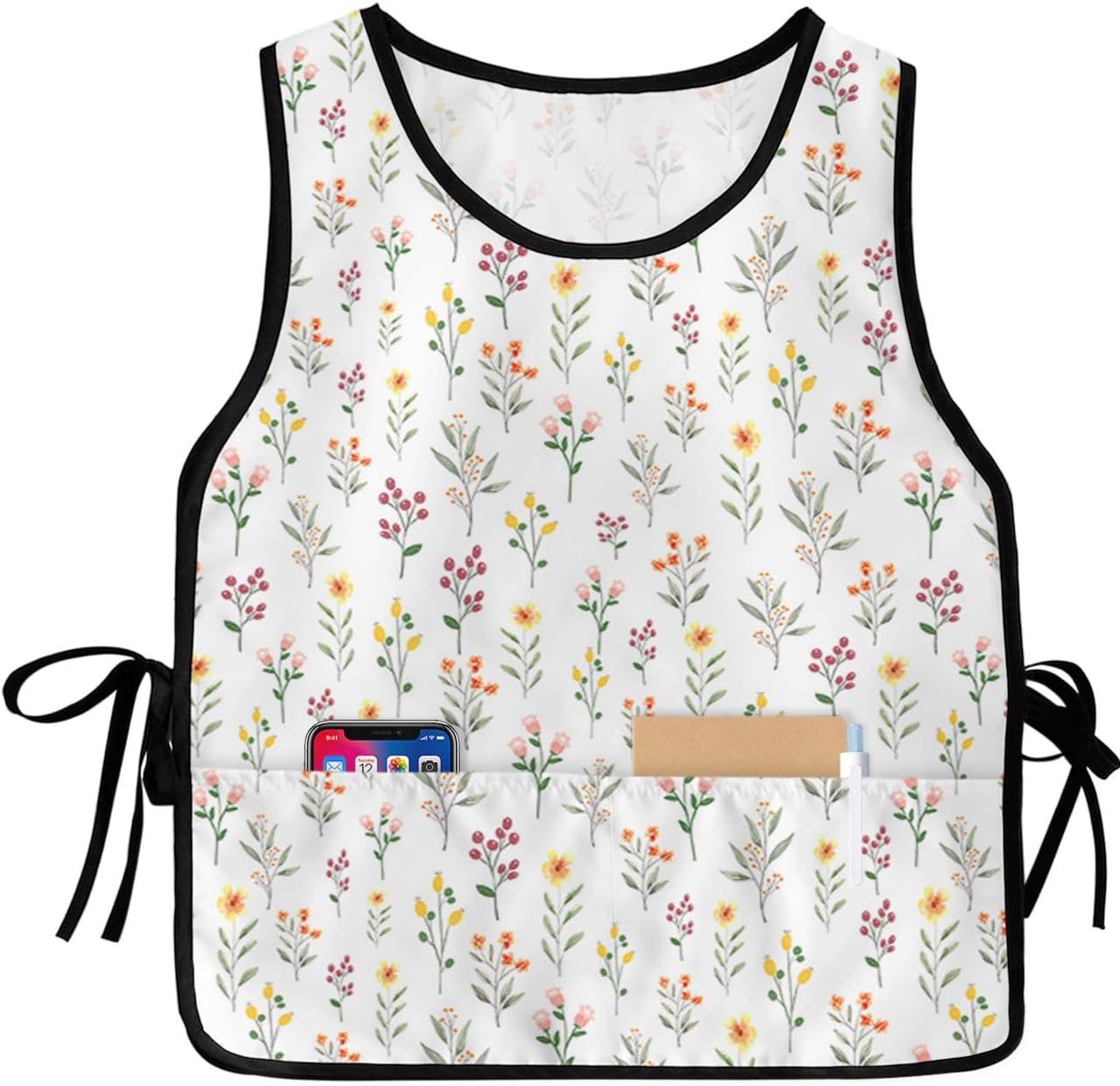 Christmas Tree Cobbler Aprons with 2 Pockets Bib for Chef Kitchen Watercolor Summer Beach Shells