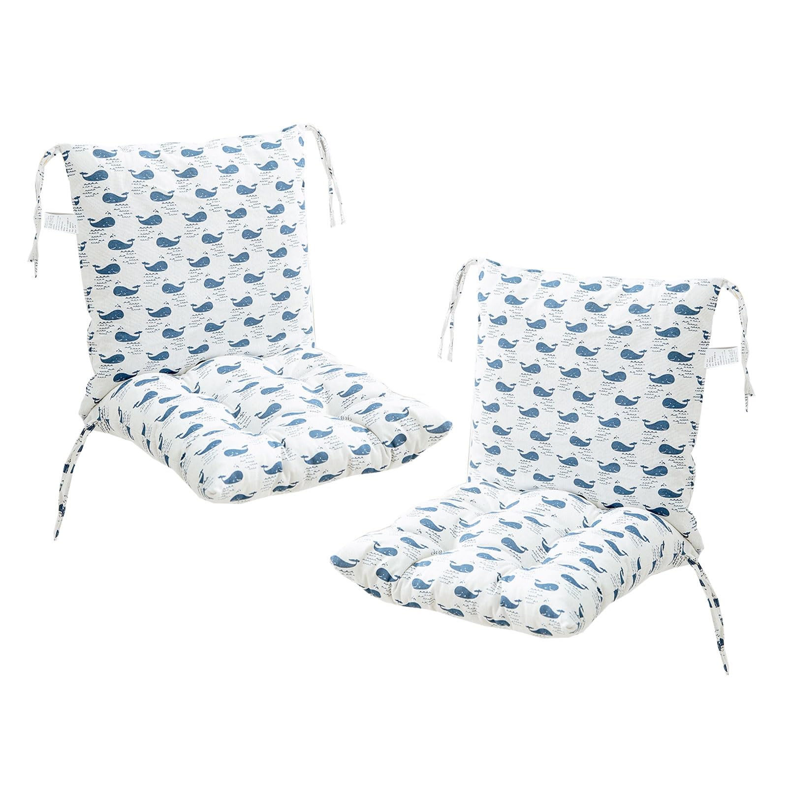 Low Back Cushion and Seat Cushion Set - Pack of 2 Chair Cushions with Straps, 40 x 80 cm Garden Chair Cushion with Removable Backrest - Ultimate Comfort for Your Outdoor Seating