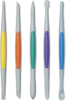 Xiem Tools Silicone Clay Finishing Tools 5 Piece Set Flex-Firm, Size Small