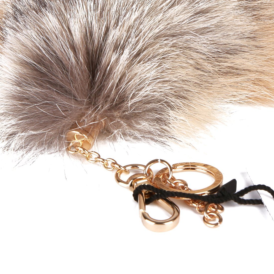 URSFUR Huge Fluffy Golden Island Fox Tail Key Chain Fur Cosplay Toy Accessory
