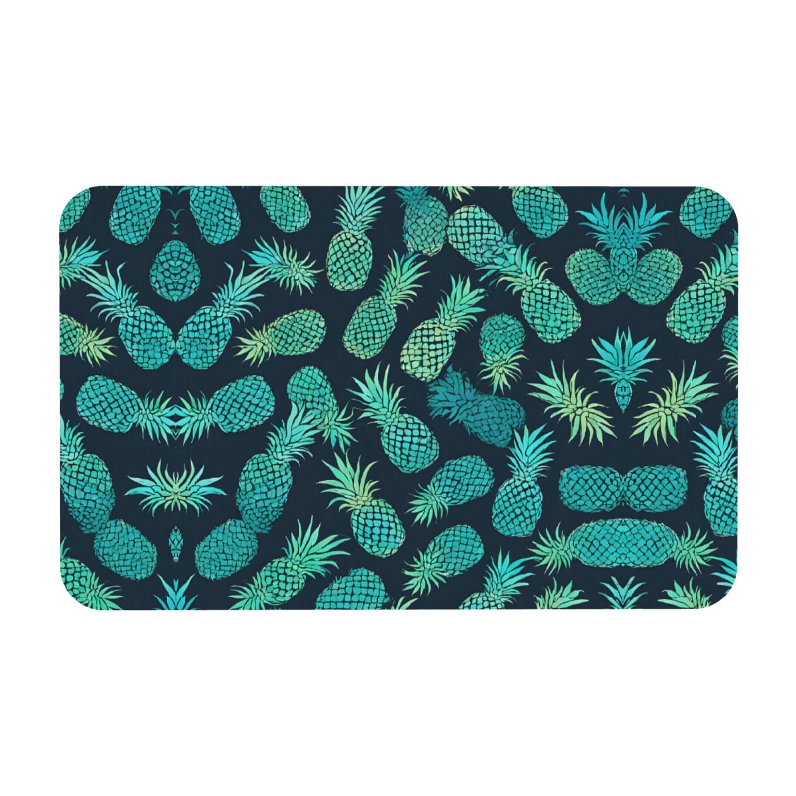 Tapis de bain antidérapant pour éviter les glissades ananas bleu