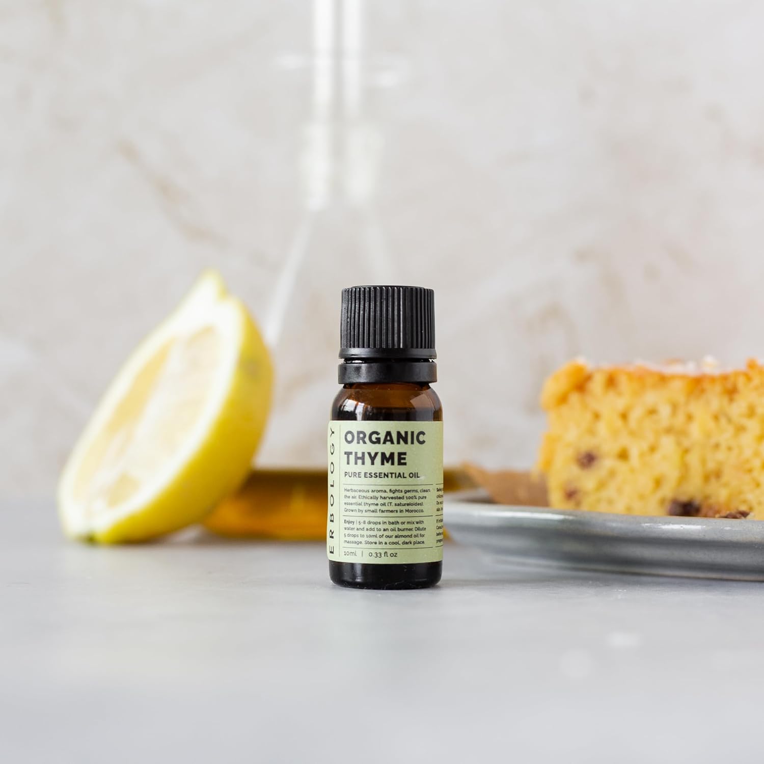 Erbology Organic Pure Thyme Essential Oil 0.34 fl oz - Small Batch - Sustainably Sourced Straight from Farm in Morocco