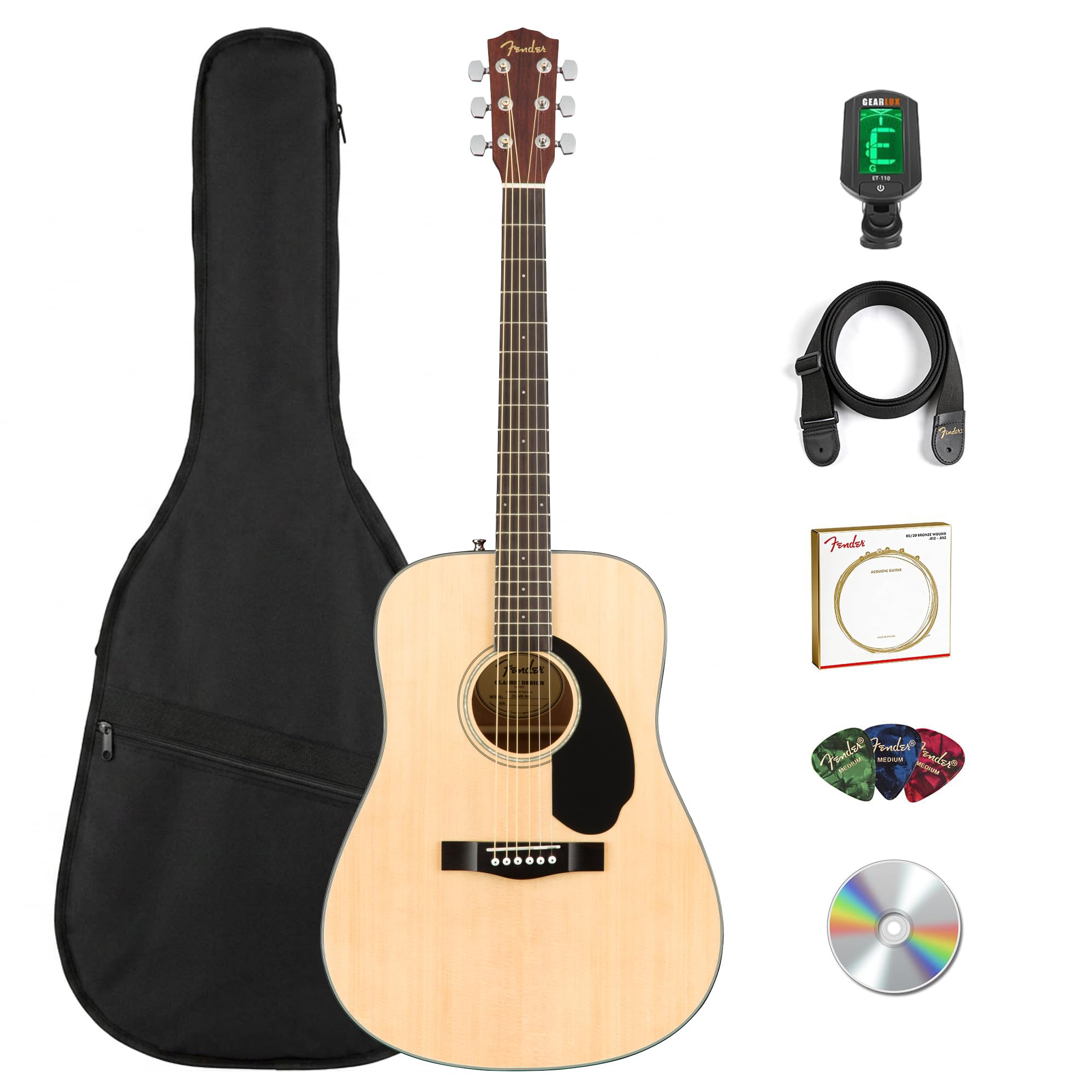 Amazon.com: Conjuntos de guitarras acústicas Fender CD-60