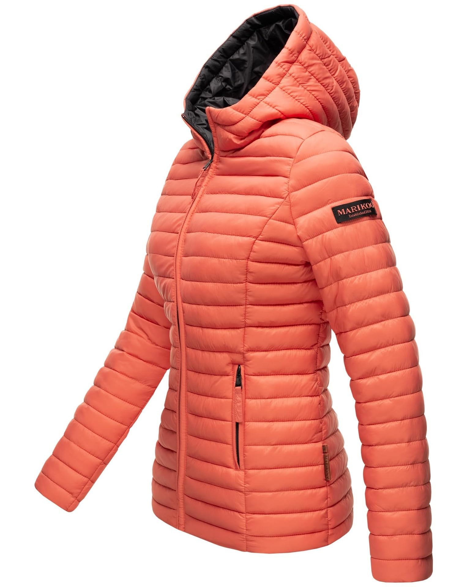 MARIKOO Damen Steppjacke Übergangsjacke gesteppte Jacke mit Kapuze Frühjahr Stepp B857