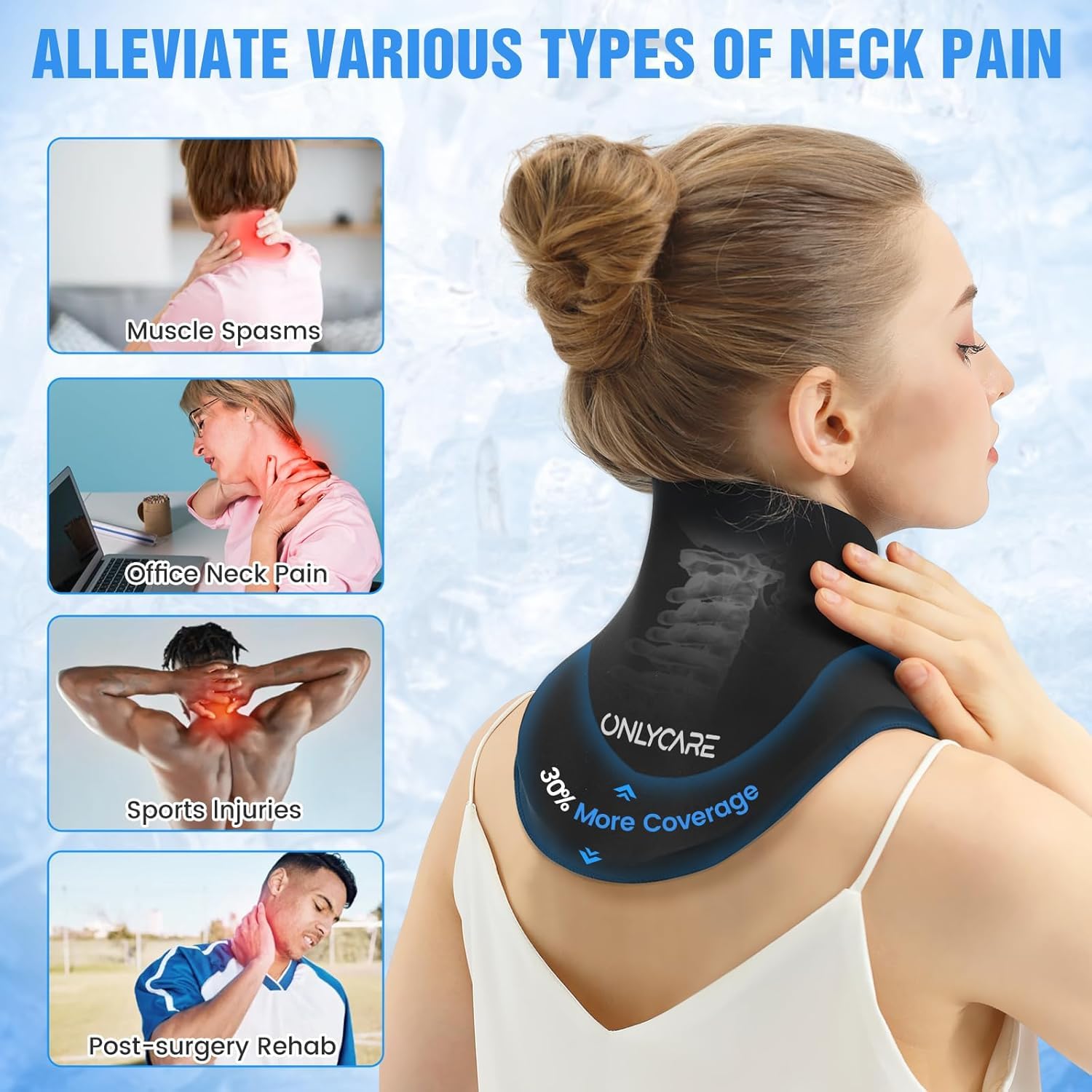 ONLYCARE Paquete de hielo para el cuello, alivio del dolor