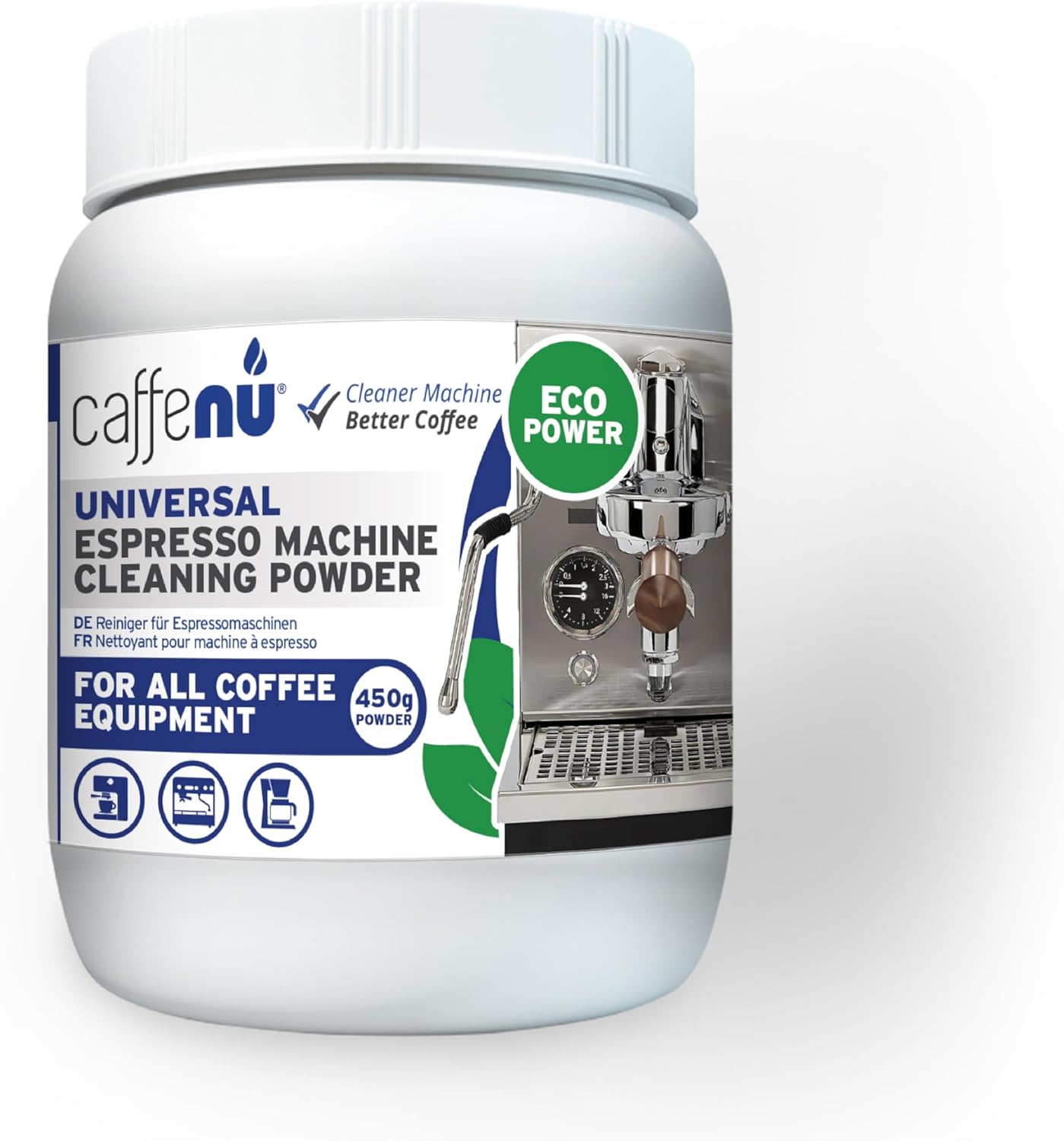 Caffenu Coffee Machine Cleaner Powder 450G – Espresso Machine Cleaner for Group Head – Commercial Machine Cleaning Formula – Complete Your Barista Accessories Collection