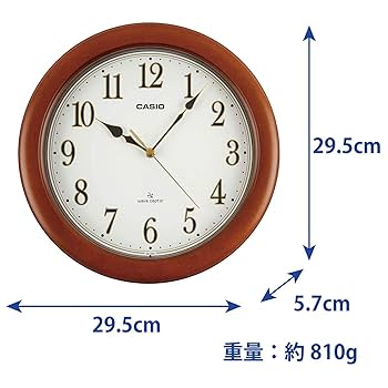 カシオ CASIO ITM-800NJ-5JF 電波時計 掛け時計 木目調 カシオ ITM-800NJ 壁掛け電波時計
