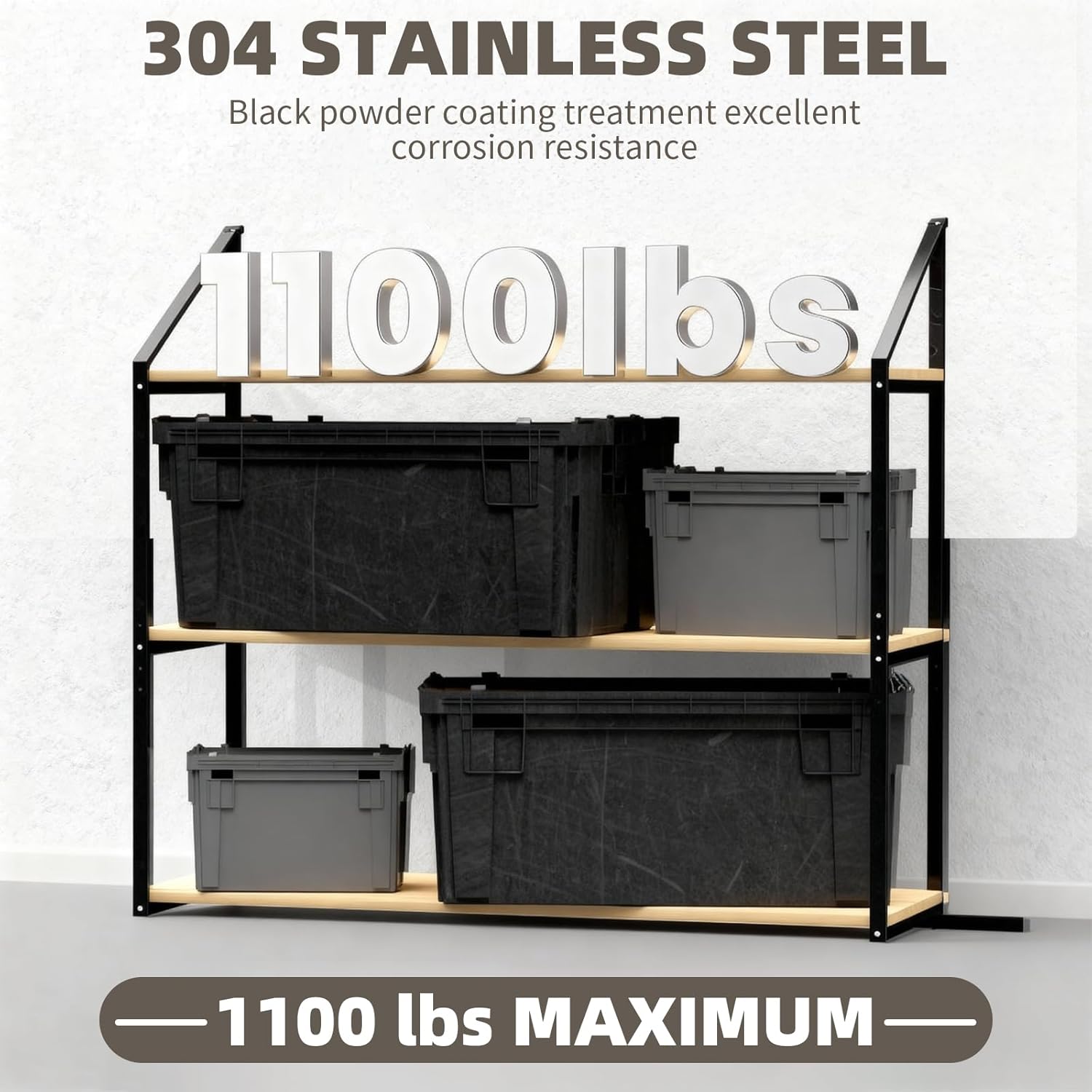 Shipping Container Shelves Shelving Brackets, Heavy-Duty 3-Tier Shelf Bracket 19"(D) x 52"(H) Universal Storage Racks for Cargo Containers--4 Packs