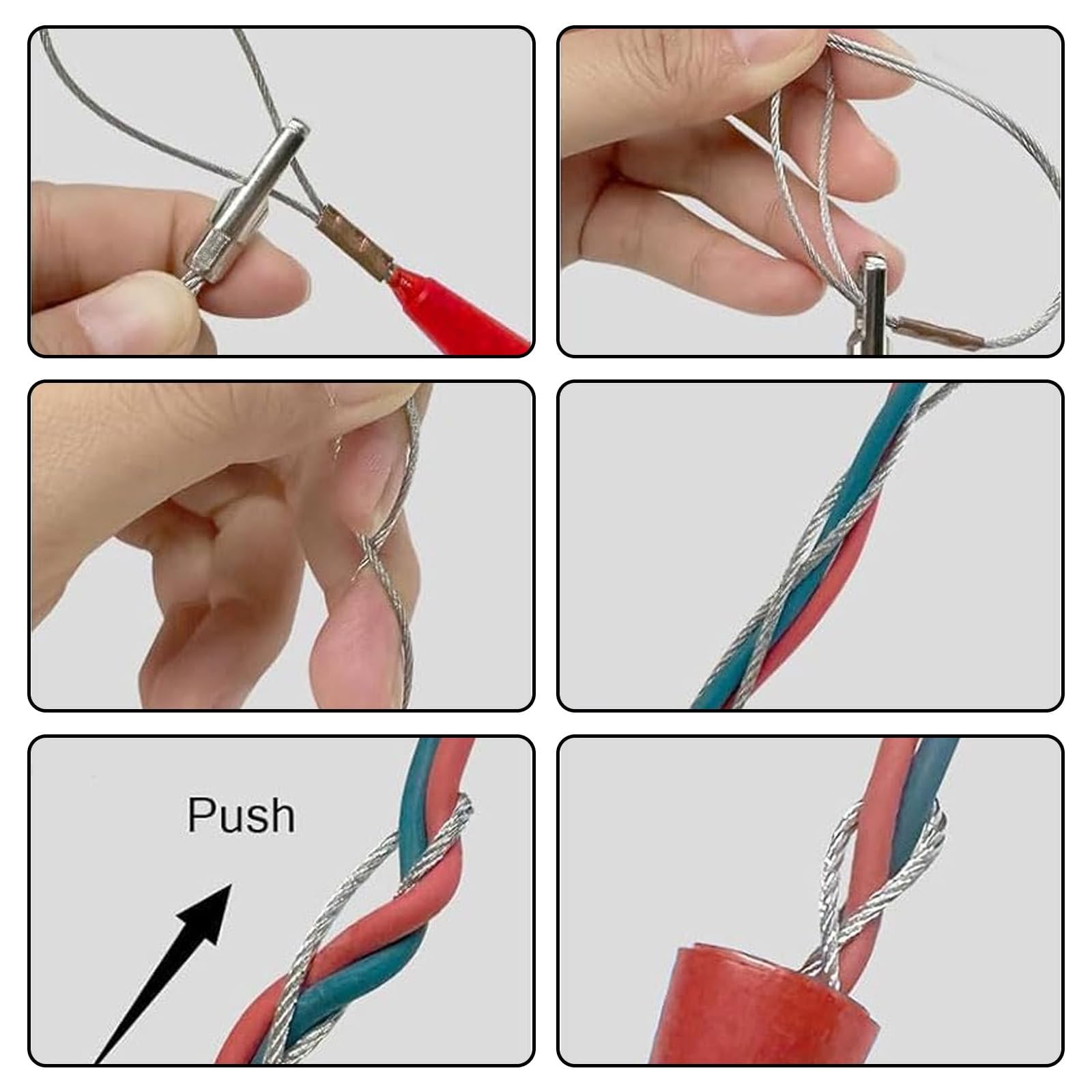 Kabeleinziehhilfe Glasfaser Einziehhilfe für Kabel, Einziehfeder Fiberglas Einziehspirale, 4mm Zugdraht für Leerrohre, Glasfaser-Einzugsspule, Einzugsspule, Einziehhilfe, Kunststoffgehäuse (30M)
