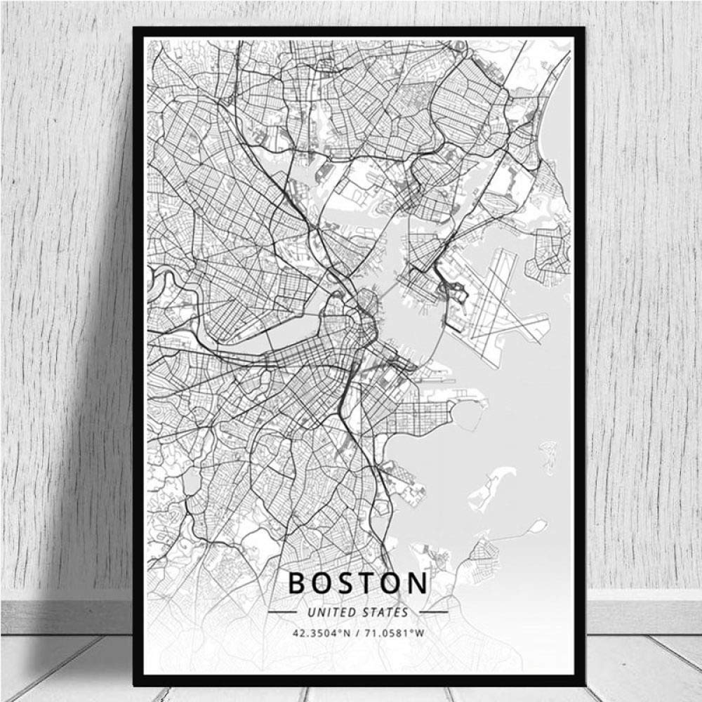 Carte du monde moderne impression sur toile 50x70cm pour salon