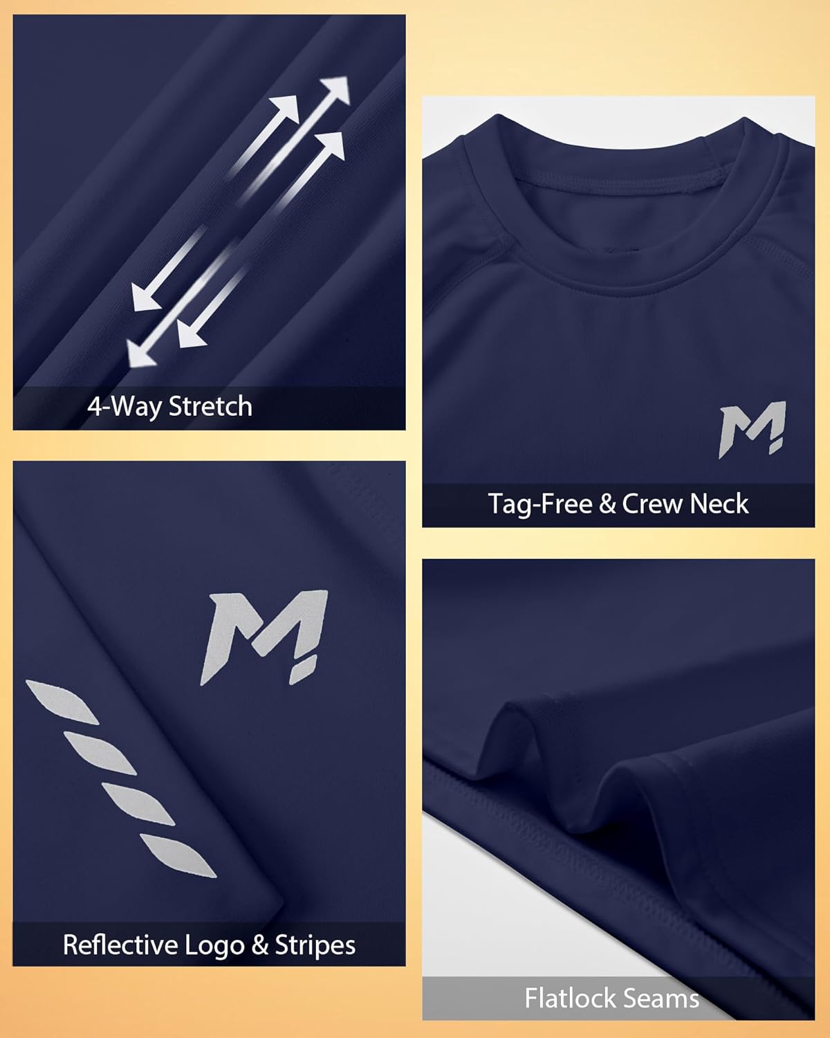 Moozava Boys Compression Thermal Shirt Long Sleeve Fleece Lined Youth Undershirt Kids Football Baseball Soccer Base Layer Top - Image 3